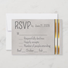 Gold & Gray Wedding RSVP Karte