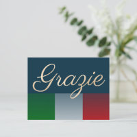 Gold Grazie auf verblasste italienische Flagge