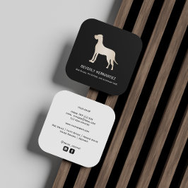 Gold Great Dane Dog Walker Trainer Welpe sitzen Quadratische Visitenkarte