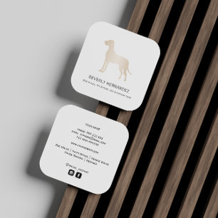 Gold Great Dane Dog Walker Trainer Welpe sitzen Quadratische Visitenkarte
