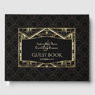 Gold Great Gatsby Art Deco Style Wedding Gästebuch