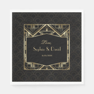 Gold Great Gatsby Art Deco Style Wedding Serviette