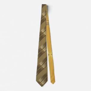 Gold Greek Key Neck Tie Krawatte