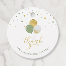 Gold & Green Balloons | Party Vielen Dank für Ihre Geschenkanhänger