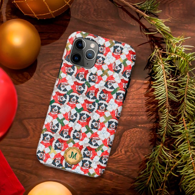Gold Green Berner Mountain Niedlich Dog Weihnachte Case-Mate iPhone Hülle (Von Creator hochgeladen)