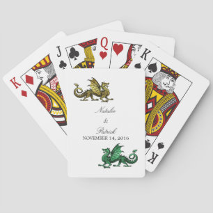 Gold Green Dragon Hochzeitskarten Spielkarten