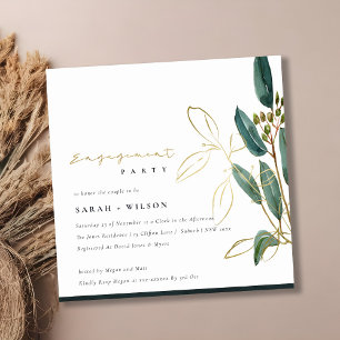 GOLD GREEN EUCALYPTUS FOLIAGE ENEGAGAGAGAGAGAGEMEN DANKESKARTE
