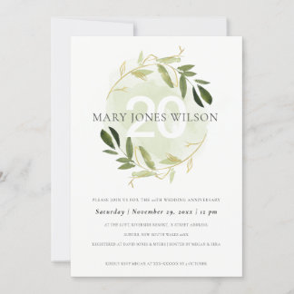 GOLD GREEN FAUNA WREATH JEDES JAHR JAHRESKARTE DANKESKARTE