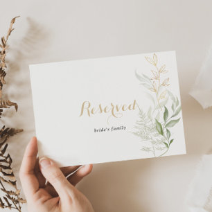 Gold Green Foliage Wedding vorbehaltenes Zeichen