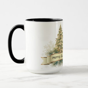 Gold Green Frory Weihnachtsbaum Tasse