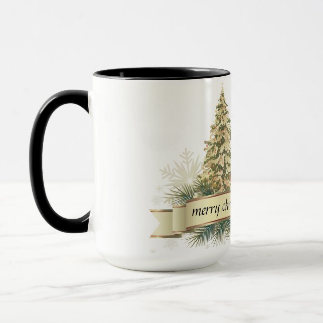 Gold Green Frory Weihnachtsbaum Tasse (Links)