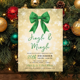 Gold Green Jingle Mingle Weihnachten Winter Wonder Einladung