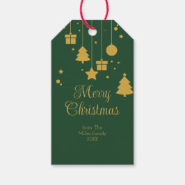 Gold Green Ornament Weihnachten Geschenkanhänger