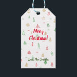 Gold Green Red Christmas Trees Muster Geschenkanhänger<br><div class="desc">Minimalistische Weihnachtsbäume in Rot,  Gold und Grün,  um Ihre Weihnachtsfeier zu stärken.</div>