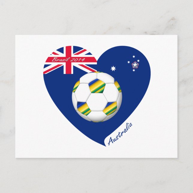 Gold & Green Soccer Team. Fútbol de "AUSTRALIA" Postkarte (Vorderseite)