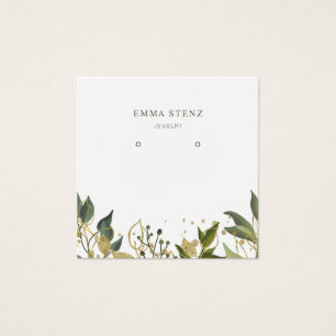 Gold Green Tropical Blätter Social Media Earring