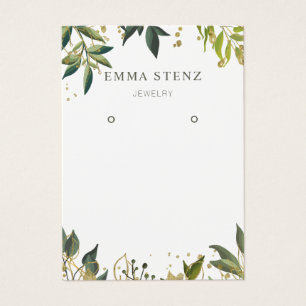 Gold Green Tropical Blätter Social Media Earring