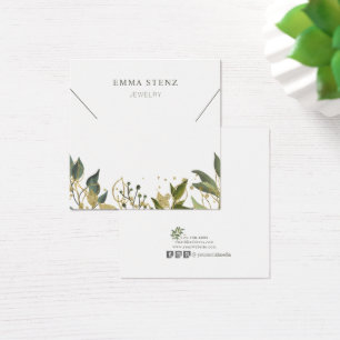 Gold Green Tropical Blätter Social Media Necklace