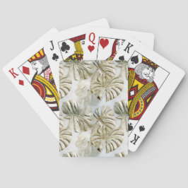 Gold Green Tropical Blätter Spielkarten