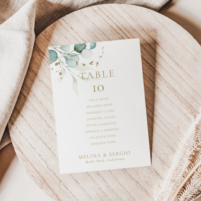 Gold Green Wedding Table 6 Seekarten Einladung (Von Creator hochgeladen)