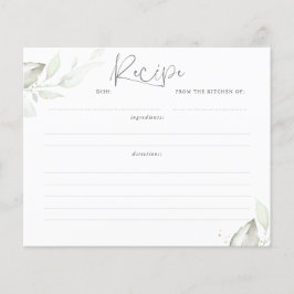 Gold Greenery Blätter Brautparty Rezept Karte