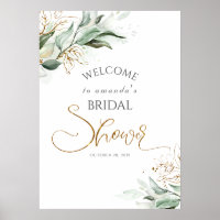 Gold Greenery Bridal / Baby Dusche Willkommen