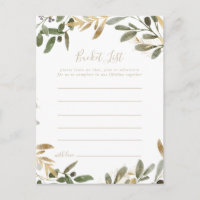 Gold Greenery Fall Bucket List Cards
