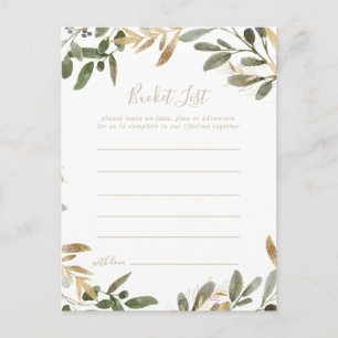 Gold Greenery Fall Bucket List Cards Postkarte