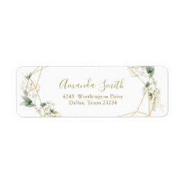 Gold Greenery Geometric Baby in Bloom Address