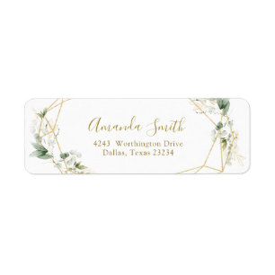 Gold Greenery Geometric Baby in Bloom Address