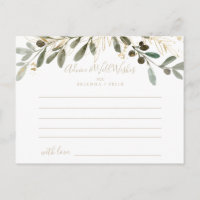 Gold Greenery Hochzeit im Herbst Advice Card