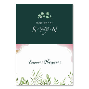 Gold Greenery Printable Wedding Platzkarten Tischnummer