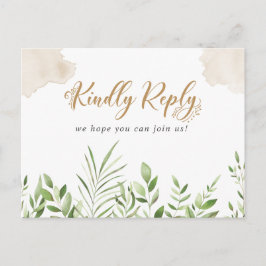 Gold Greenery Song Request UAWG Postcard Einladungspostkarte