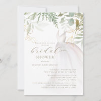 Gold Greenery Wedding Dress Couples Brautparty