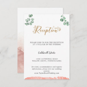 Gold Greenery Wedding Reception Insert Card