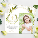 Gold Greenery Wreath Communion Danke Karte<br><div class="desc">Gold Greenery Wreath Communion Danke Karte</div>