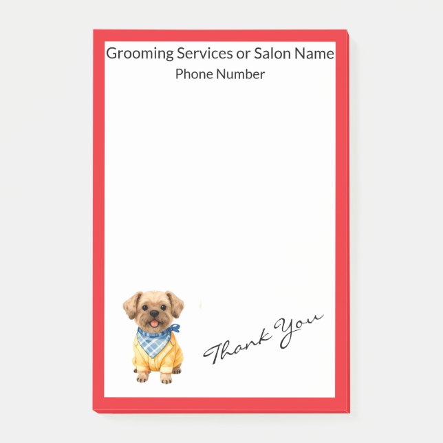 Gold Grooming Dog Personalized Elegant Collection Post-it Klebezettel (Vorderseite)