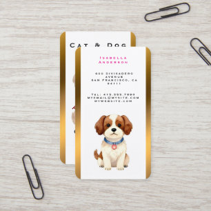 Gold Grooming Pet Personalisierte Elegante Kollekt Visitenkarte