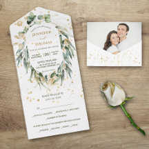 Gold Grün Eukalyptus Foto Hochzeit