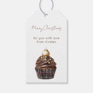 Gold Grün Rot Blau Schokoladen Cupcake Weihnachten Geschenkanhänger