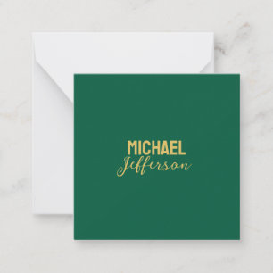 Gold grüne Farbe elegante moderne minimalistische  Mitteilungskarte
