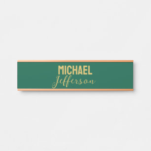 Gold grüne Farbe elegante moderne minimalistische Türschild