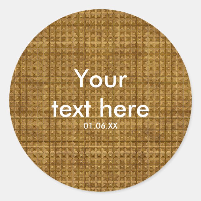 Gold Grunge Squares Gastgeschenk Stickers (Vorderseite)