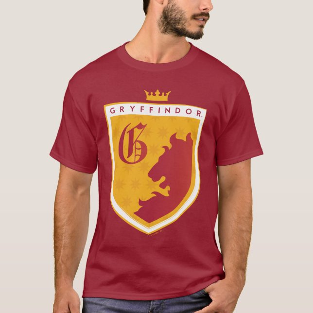 Gold GRYFFINDOR™ Crowned Wappen T-Shirt (Vorderseite)