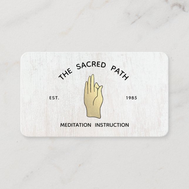 Gold Gyan Mudra Hand Meditation Lehrer Platz B Visitenkarte