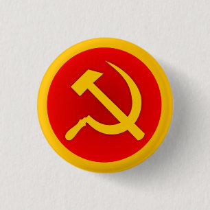 Gold Hammer und Sickle Button mit Goldgrenze