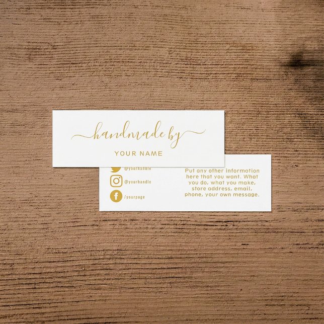 Gold Handmade by, Social Media Insert Card (Gold Handmade by, social media insert card.)