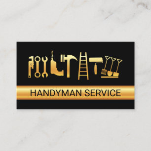 Gold Handwerker-Tools-Schicht Visitenkarte
