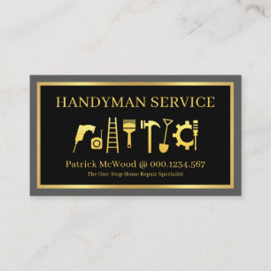 Gold Handwerker Werkzeuge Heimreparaturen Visitenkarte