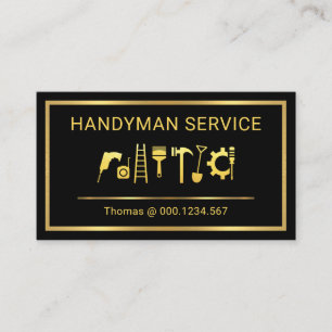 Gold Handwerker Werkzeuge Rahmen Visitenkarte